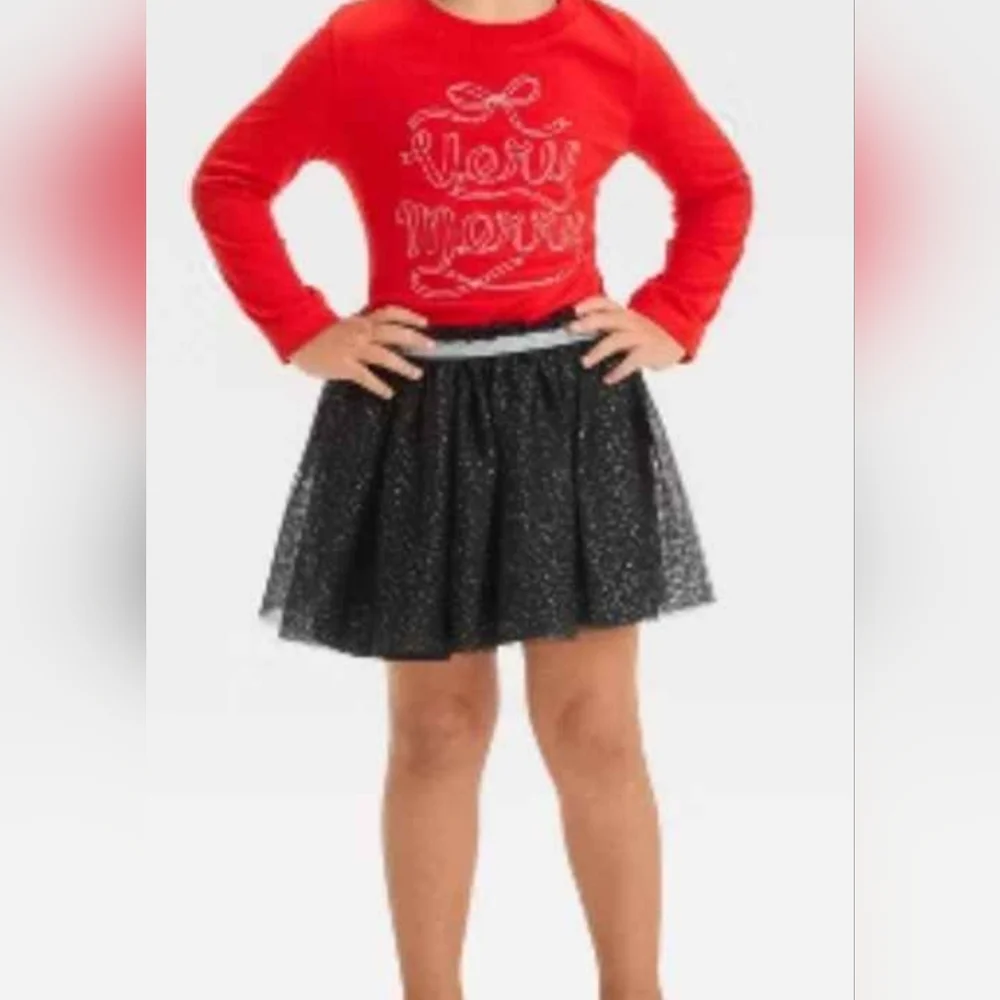 Cat & Jack Black Skirt with White Speckles